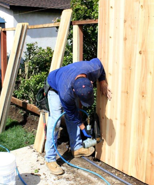 New Wooden Fence Installation